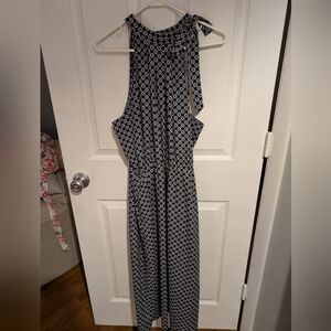 Maison Jules Navy and White Patterned Dress